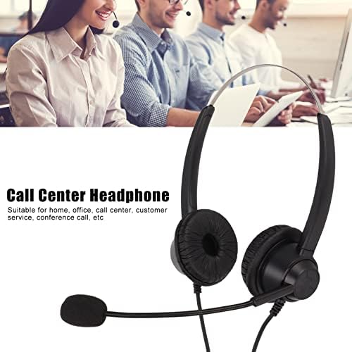 DAUERHAFT Call Center Fejhallgató, 3.5 mm Binaurális Puha zajcsökkentés Rugalmas Fejpánt, Vezetékes Telefon, Fülhallgató Mikrofon Üzleti