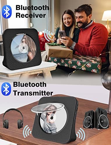 Hordozható CD-Lejátszó, Bluetooth: 4000mAh Akkumulátor Kpop Zene Lejátszó, HiFi Hangszóró,Távirányító,LCD Kijelző,Időzítő,Fejhallgató