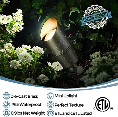 Gardencoin Tömör Réz Kerti Táj Reflektorok Sorozat, 12V LED Alacsony Feszültség Táj Világítás Vízálló Kerti Uplighting, Bronz Udvaron