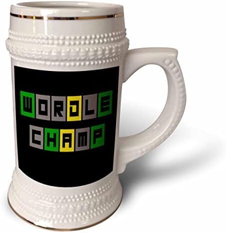 3dRose Vicces, Aranyos Wordle Bajnok Wordle Szó Játék Rajzfilm - 22oz Stein Bögre (stn_357751_1)