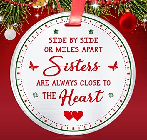Karácsonyi Dísz Nővér - egymás mellett vagy messze Egymástól - Távolsági Ajándékok Nővér - Ajándék Ötlet Nővér, a sógornőm,