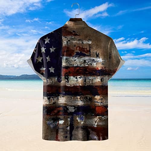 Július 4-Ingek Férfiak számára, Amerikai Zászló Hawaii Ing, Férfi Gomb Lefelé július 4-Aloha Beach Tshirt