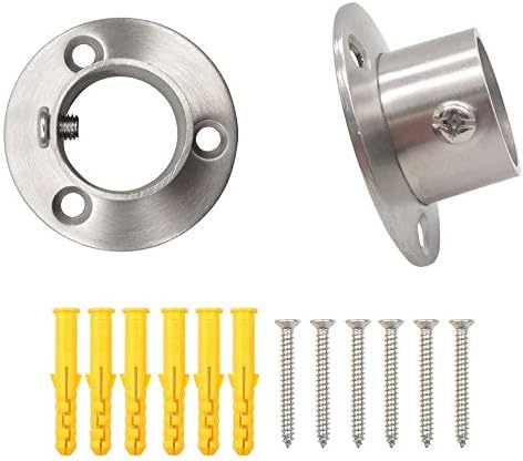 ZLYY 19mm/ 3/4-Es Dia Fürdőszoba függönyrudat Karima Konzol, 304 Rozsdamentes Acél Szekrény Rod Mount Csatlakozó Konzol. Szatén Nikkel