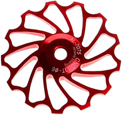 Abaodam 13T Kerék Hátsó Váltó Kerámia Csapágy CNC Alumínium MTB Hátsó Váltó Csiga Útmutató Kerék ( Piros )