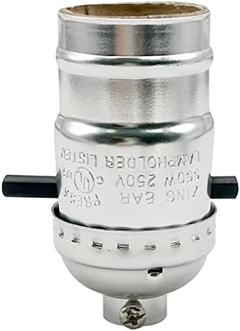 Nemzeti Artcraft Standard E26 Nikkel-Bevonatú Lámpa Foglalat, Push-Thru On-Off Kapcsoló (Pkg/2)