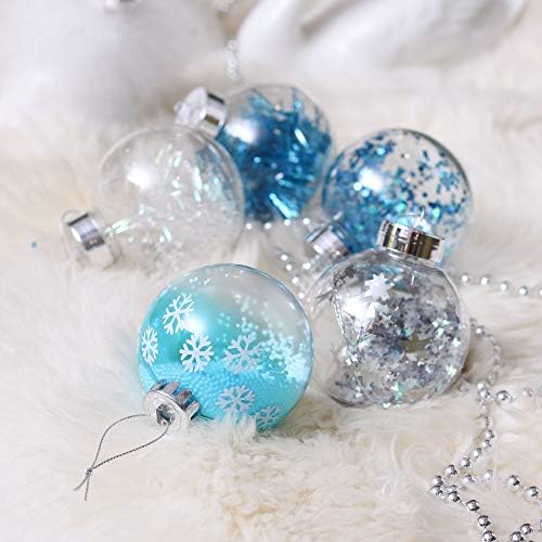 Valerij Madelyn Ezüst Kék Karácsonyi Dekoráció Csomag (3 Elem) 16ct Karácsonyi Labdát Díszek + 48 hüvelyk karácsonyfa Szoknya + 21 Hüvelyk