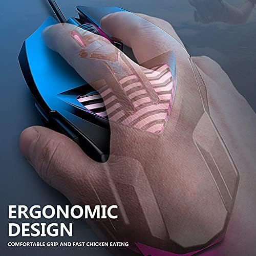 DAILYINT Egér 6-Os Gombok, USB Vezetékes Gaming Mouse a 6 Gomb Makró Definíció Fém Négy-Ahogy Kerék Egér Ergonomikus Design, Zajmentes