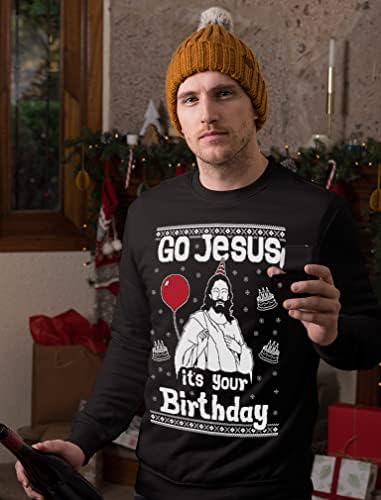 Tstars, Jézus A te Születésnapod Pulóver Férfi Vicces Ronda Pulóver Karácsonyra Stílus