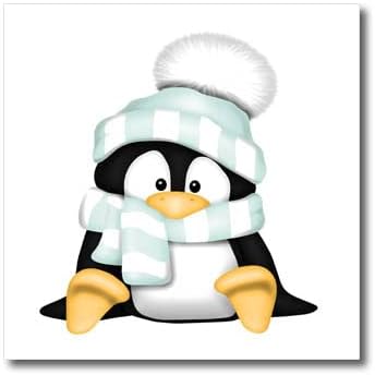 3dRose Aranyos Pingvin Egy Menta Zöld Téli Kalap, Sál. - A vas a Hő Transzferek (ht-360287-1)