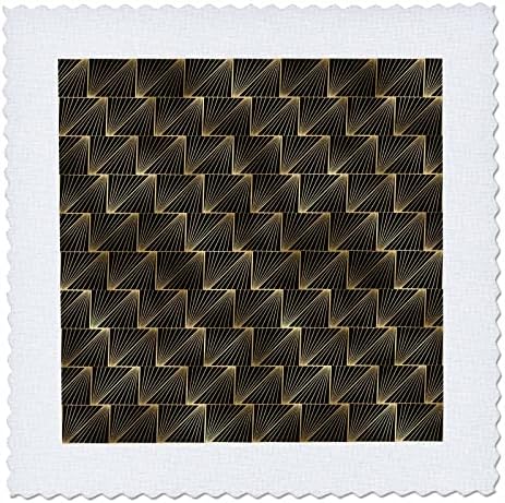 3dRose Modern Kép Arany Zig Zag Minta - Paplan Négyzetek (qs_352828_1)