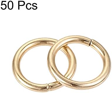 uxcell 0.39(10 mm), Fém O Gyűrűk, 1,6 mm Vastag, Nem Hegesztett Gyűrű Hevederek, Zsákok Dekoráció Hardver DIY Arany Hang 50pcs