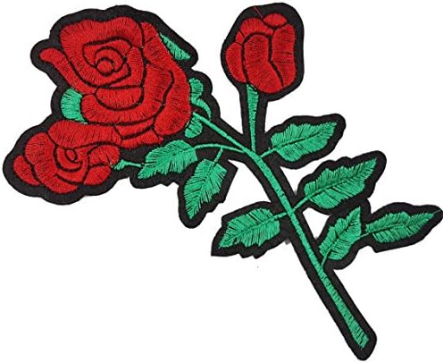 Piros Rózsa, Hímzett virágos Foltok Appliqués 1 DB