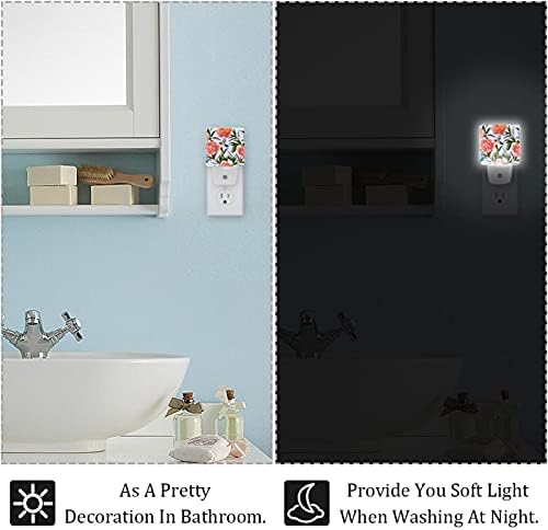 2 Csomag Plug-in LED-es Éjszakai Fény, Lámpa, Virág , Auto Alkonyat Hajnal Érzékelő Dekoratív Nightlights a Gyerekek, Hálószoba, Fürdőszoba,