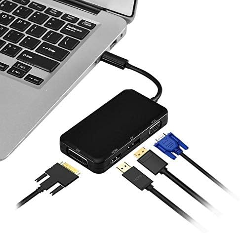 NIZYH 4-In-1 USB-C 3.1 C Típusú HDMI, DP-DVI 4K-s VGA Többportos Kábel Átalakító Adapter