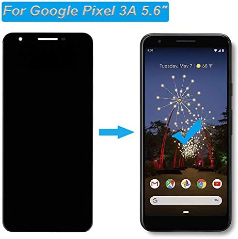 OLED LCD Képernyő Kompatibilis a Google Pixel 3A G020G 5.6 inch 2019 LCD érintőképernyő Kijelző egység + Eszközök(Fekete)