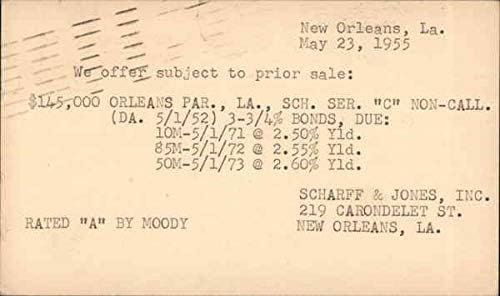 Scharff & Jones, Inc, Levelezés Kártya New Orleans, LA Eredeti Antik Képeslap