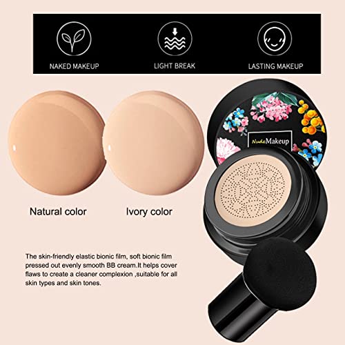 KWOLYKIM 2 Csomag Gomba Fej Air Cushion CC Krém BB Krém, Alapozó Tartós Nude Smink Hidratáló Pigment Halványító CC Folyékony Alapítvány