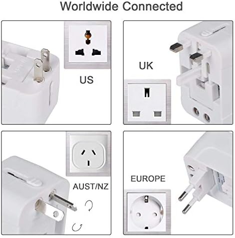 Utazási Adapter Világszerte Minden Egy Univerzális hálózati Adapter AC Dugót Nemzetközi Fali Töltő Dual USB Töltő Port NEKÜNK EU UK AUS