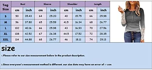 MtsDJSKF Női Henley Ing, Csipke-Horgolt, Hosszú Ujjú Őszi Ruhát Gomb Blúz Graphic Tee Slim Felszerelt Tunika Pulóver