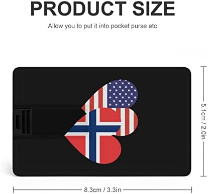 Norvégia Amerikai Szív Zászló Hitelkártya USB Flash Meghajtók Személyre szabott Memory Stick Kulcs, Céges Ajándék, Promóciós Ajándékot