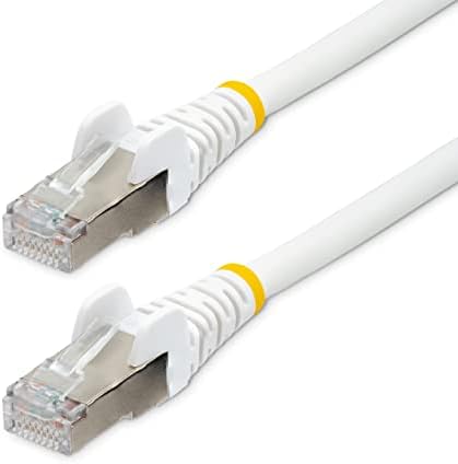 StarTech.com 30ft CAT6a Ethernet Kábel - Alacsony Füst Nulla Halogén (LSZH) - 10 Gigabit 500MHz 100W PoE RJ45 S/FTP Fehér Hálózati