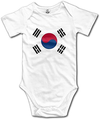 A Dél-Koreai Zászlót Király Baba Csecsemő Ruhák Fiúk Lányok Body Kezeslábas Hacukában Baba Ruhák Fehér