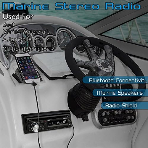Pyle Vezeték nélküli Bluetooth-Tengeri Audio Sztereó-Kit w/ Egységes DIN Univerzális Méretű, Rádió Vevő,kihangosított Hívás,