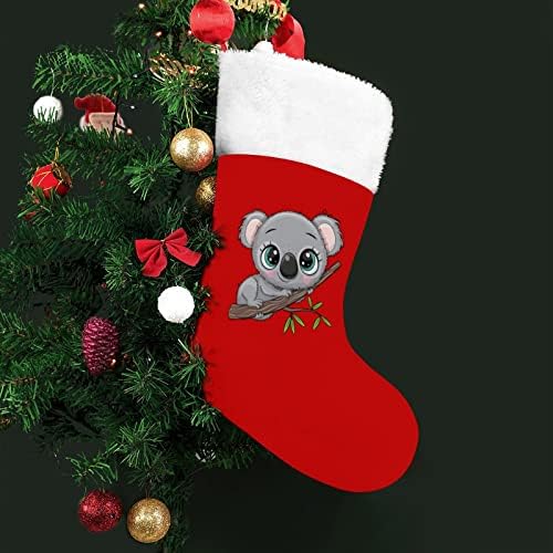 Aranyos Koala Karácsonyi Harisnya, Piros Bársony a Fehér Cukrot Táska Karácsonyi Díszek, Családi Buli Tartozék