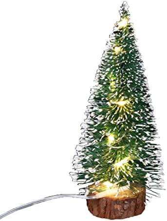 PERZOE Hó Özönlöttek Mesterséges karácsonyfa LED-es Lámpák,Mini Karácsonyi Fenyőfa Imádnivaló Éjszakai Fény Többszínű 15cm