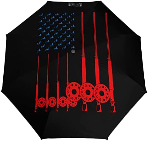 Horgászni Amerikai Zászlót 3 Redők Auto Nyitva Közel Anti-UV Esernyő Utazási Esernyő Hordozható Nyári Esernyő