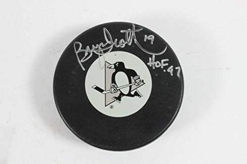 Bryan Trottier Aláírt Penguins NHL Korong SZÖVETSÉG HOF 97 Felirat - Dedikált NHL Korong