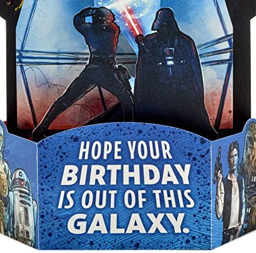 Hallmark Papír Vajon a Star Wars felugró Születésnapi képeslap Zenével (ebből a Galaxy Játszik Star Wars Téma)