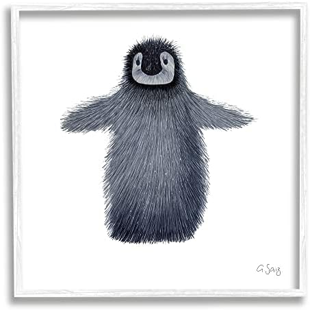 Stupell Iparágak Aranyos Baba Pingvin Madár Sarkvidéki Állat Illusztráció, Design by Ale Saiz Stúdió