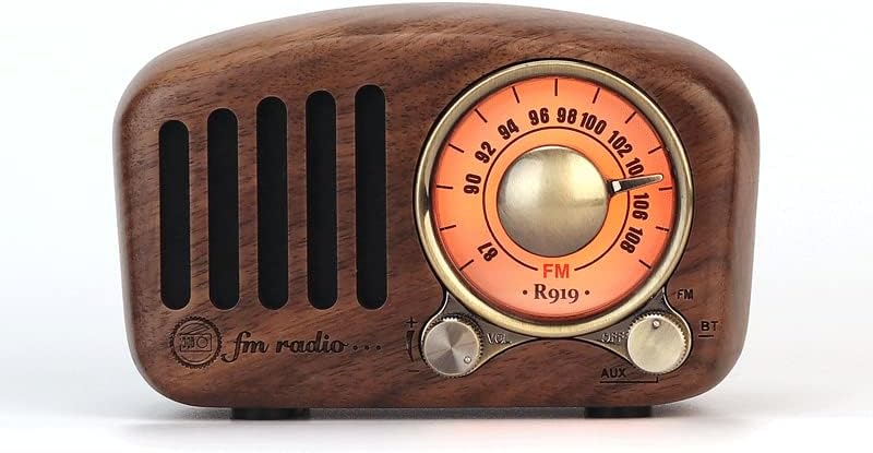BUDINOQUE Retro Bluetooth Hangszóró, Vintage Rádió Diófa Kivitelben, Régimódi Classic FM Rádió, Hangos Hangerő Vintage Hangszóró, MP3 Lejátszó,