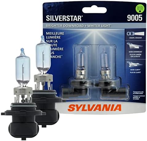 SYLVANIA - 9005 SilverStar, Nagy Teljesítményű Halogén Fényszóró Izzó, távolsági, tompított, valamint Köd Csere Izzó, Fényesebb Downroad