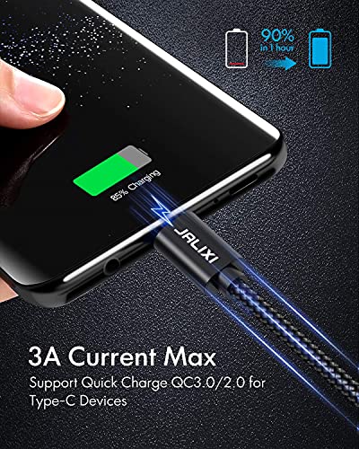 JALIXI Extra Hosszú USB-C Kábel [20ft/6M], USB-A Típusú C Prémium Kábel Fonott Nylon Töltő Kábel PS5 Vezérlő/Kapcsoló/Samsung Galaxy