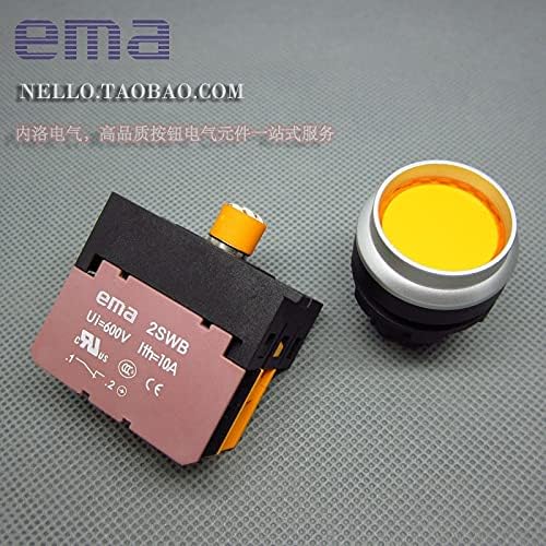 [SA]EMA 22mm világító nyomógomb kapcsoló E2P3 * .Egy önálló záró AC110 / 220V 1NO / 1NC-10db/rengeteg - (Szín: Piros, Feszültség: 220V,
