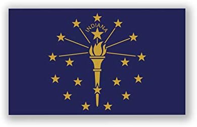 2-Pack Indiana Állami Zászló Matrica Matricák | Hivatalos Lobogója Indiana Matricák | 5-Hüvelyk 3-Hüvelyk | Prémium Minőségű