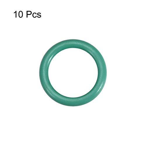 uxcell Fluor Gumi O-Gyűrű, 18mm OD 13.2 mm ID 2.4 mm Szélesség FKM Tömítést a Gép Szerelés, Zöld, Csomag 10