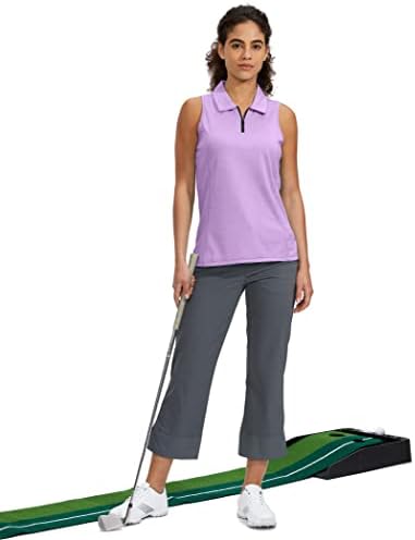 Viodia Női Ujjatlan Golf Póló Zip Fel Teniszező Gyors Száraz Tartály Felsők Pólók Női Golf Ruházat, Ruha