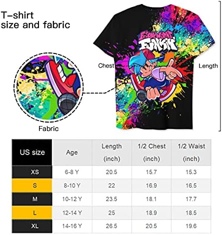 Pénteken N: Funkin Gyerekek T-Shirt Ifjúsági Rövid Ujjú Felső Tshirt 3D Nyomtatott Pólók Byos Tizenéves Lányok 6-16 Év