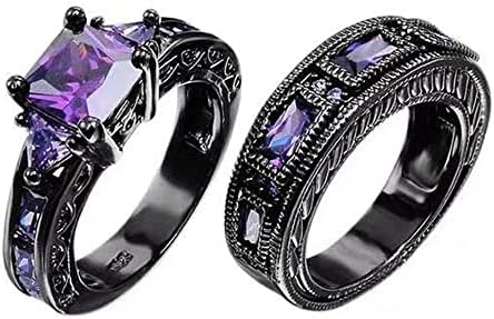 2023 Új Hölgy Vágott Zenekar Fényes Gyűrű Szett Cirkónia Esküvői Cubics Divat Esküvő Lila Drágakő Esküvői Gyűrű Gyűrű, Eljegyzési Gyűrűk, Férfi