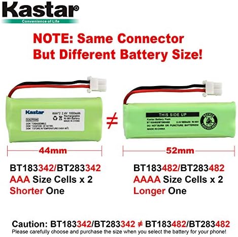 Kastar BT183482 / BT283482 Vezeték nélküli Telefon Akku Ni-MH 2,4 V 600 mAh Csere Vtech LS6475-3 Vtech DS6401 DS6421 DS6422 DS6472 LS6405