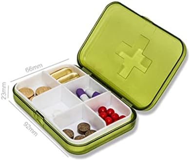 Alipis Tabletta Esetben Gyógyszeres Dobozt 6 Doboz Mini Hordozható Esetben, Tároló Tabletták Zöld Rekesz Tabletta Tartály