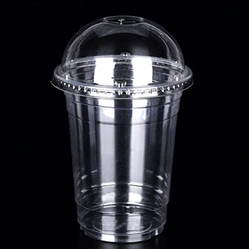 Luxshiny Tiszta, Átlátszó Műanyag Fedél Kupa: 50pcs Műanyag pohár Csésze Hideg Italok Elvihető Csomagolás Kupola Fedél Műanyag