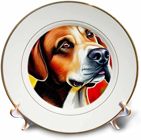 3dRose Imádnivaló Labrador Retriever Kutya Portré, Sárga, piros Digitális Művészet - Lemezek (cp-376144-1)