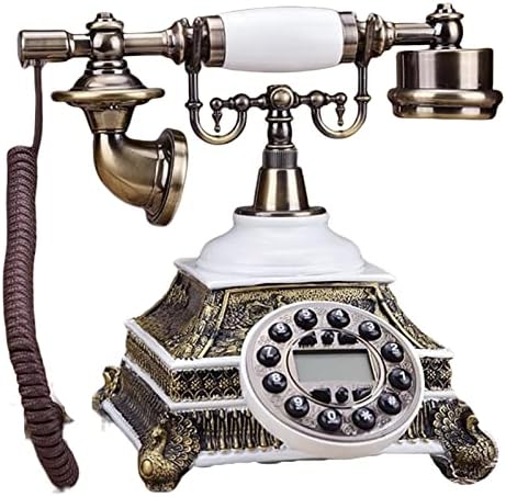 GaYouny Rögzített Digitális Retro Telefon Gombot, Tárcsázza A Dekoratív Forgó Tárcsa Vezetékes Telefon (Szín : Piros, Méret : A)