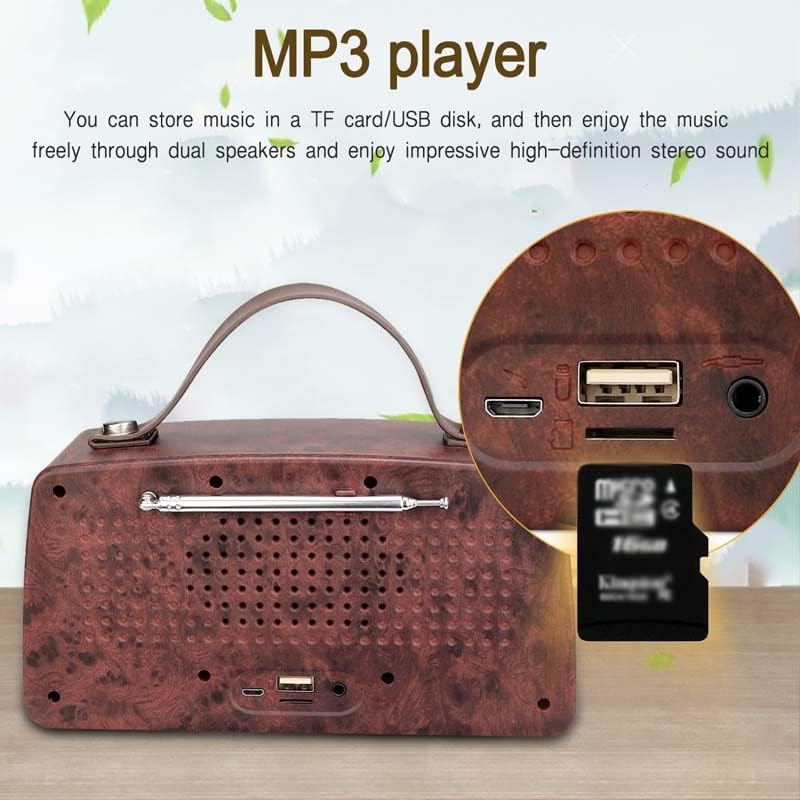 LHLLHL Klasszikus Retro FM Rádió-Vevőkészülék Hordozható Dekoráció MP3 Rádió Sztereó Hangszóró Újratölthető USB
