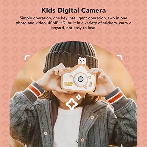 Kisgyermek Kamera, Aranyos Rajzfilm Különböző Szűrők USB Újratölthető 40MP HD Kis Digitális Fényképezőgép Khaki kötéllel