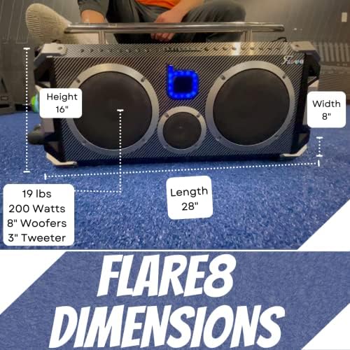 Bumpboxx Bluetooth Hordozható Hangszóró Flare8 Atlanta Braves | Retro Boombox vezeték nélküli Bluetooth Hangszóró | Újratölthető Lítium Akkumulátor